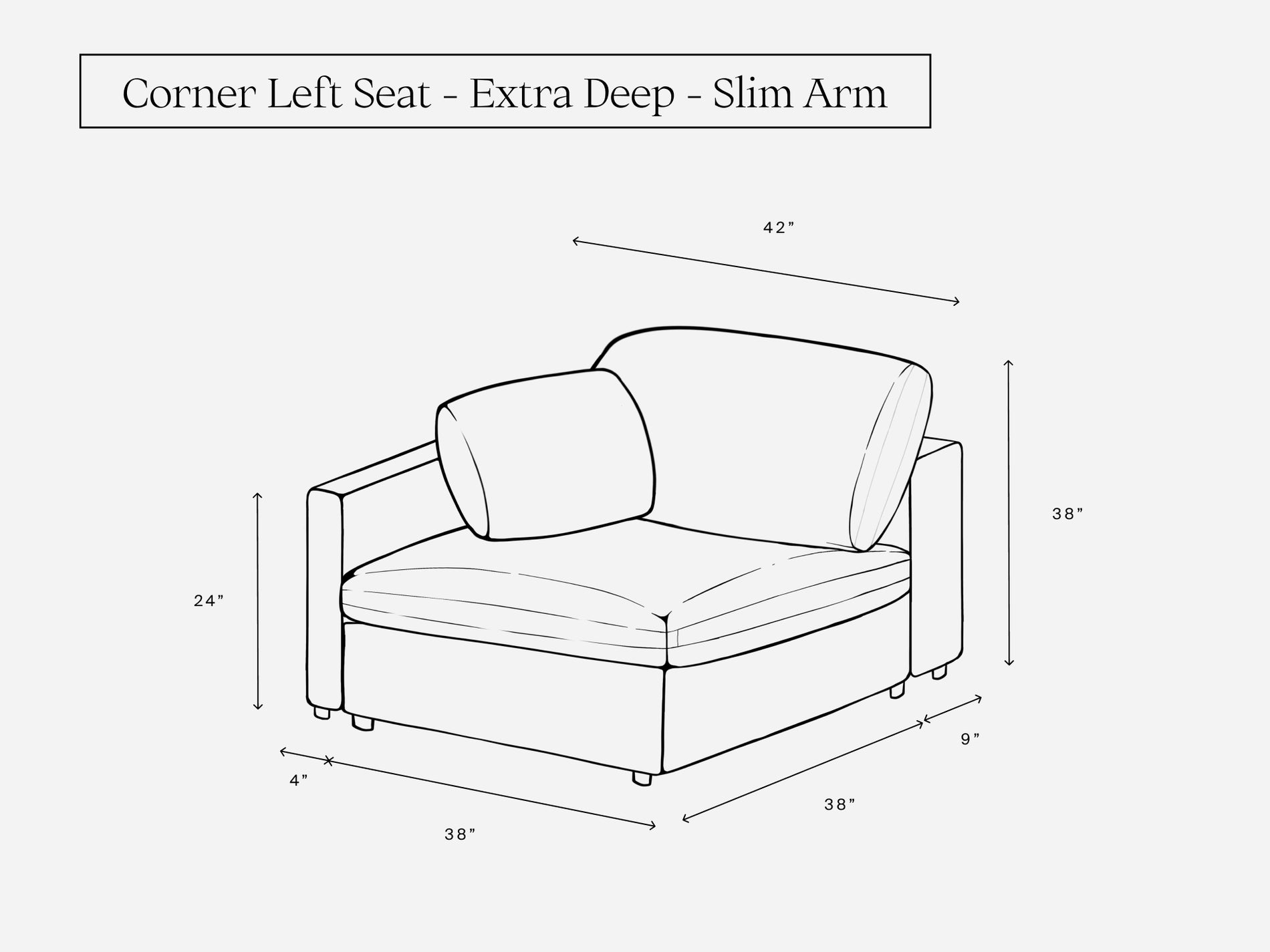 Corner Left Seat (Thin Arm)