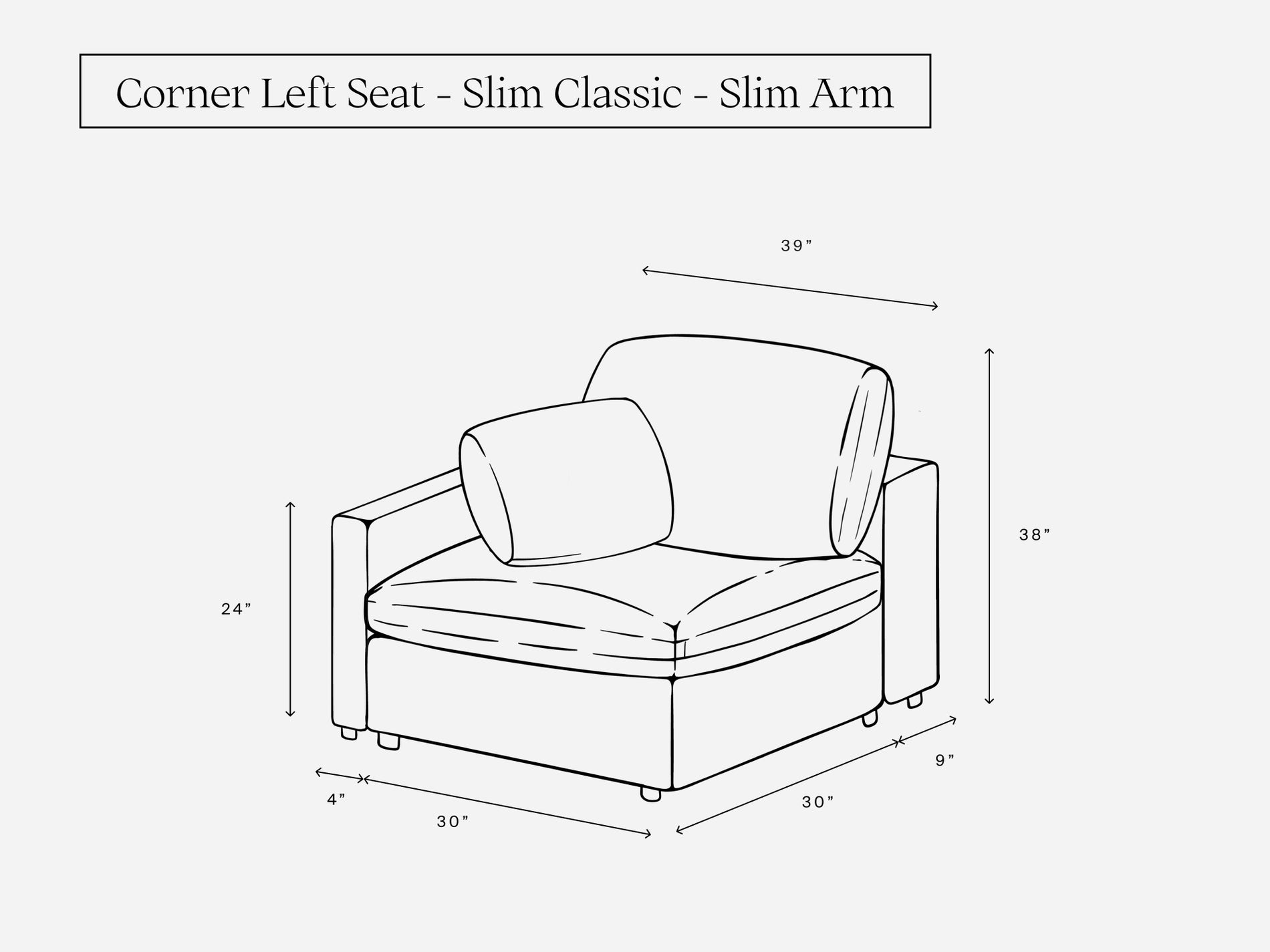 Corner Left Seat (Thin Arm)
