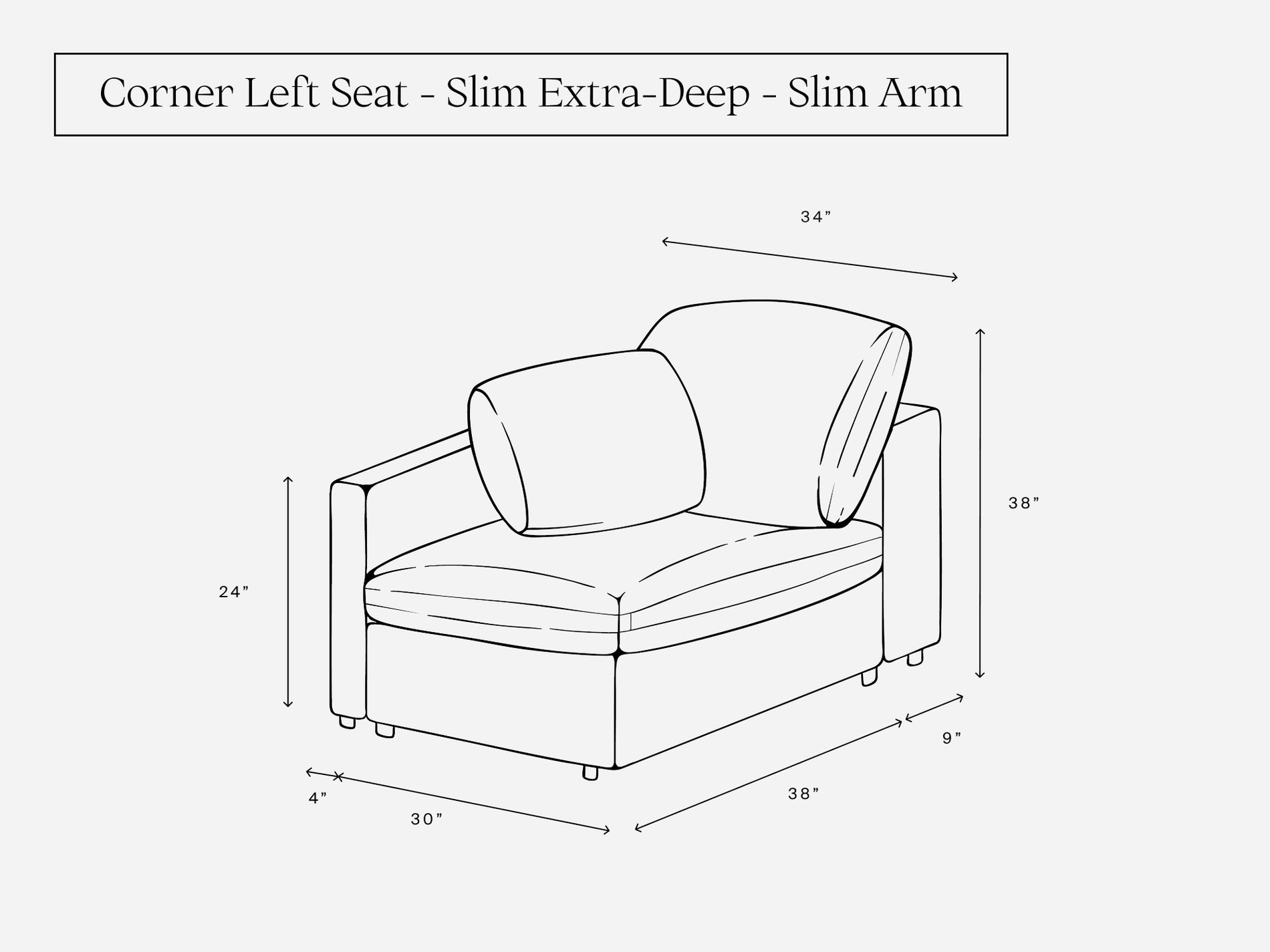 Corner Left Seat (Thin Arm)