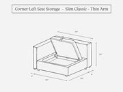 Corner Left Seat (Storage & Thin Arm)