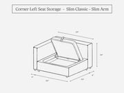 Corner Left Seat (Storage & Thin Arm)