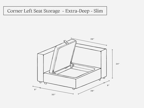 Corner Left Seat (Slim Storage)