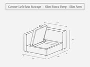 Corner Left Seat (Storage & Thin Arm)