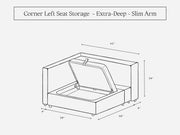 Corner Left Seat (Storage & Thin Arm)