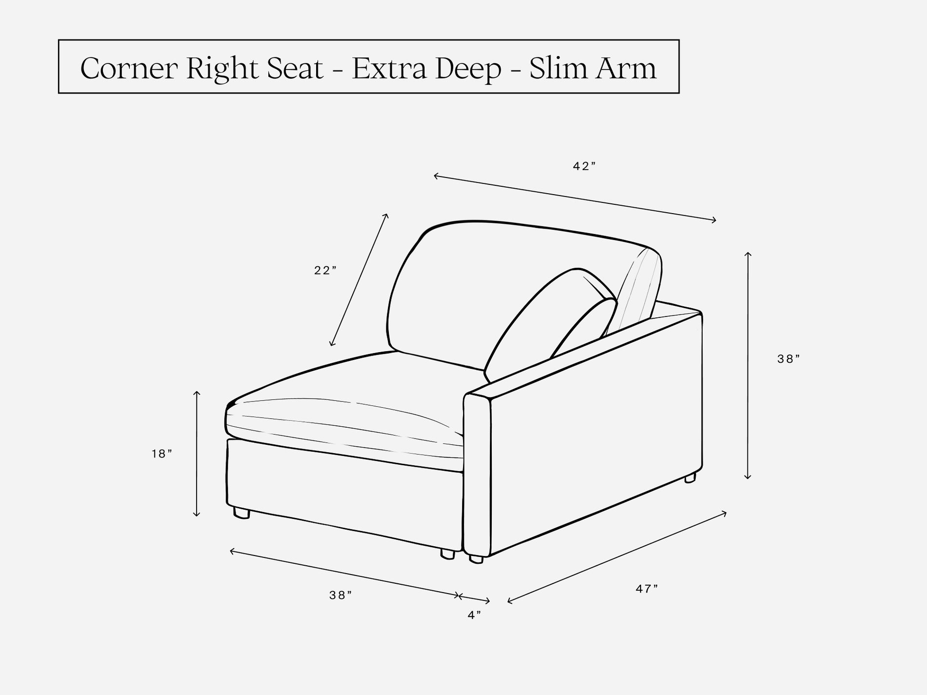 Corner Right Seat (Thin Arm)