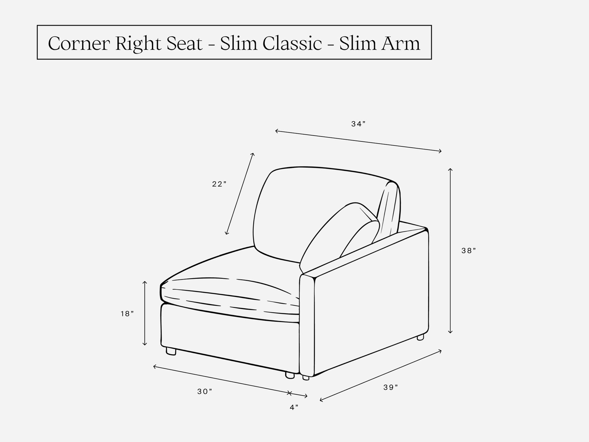 Corner Right Seat (Thin Arm)