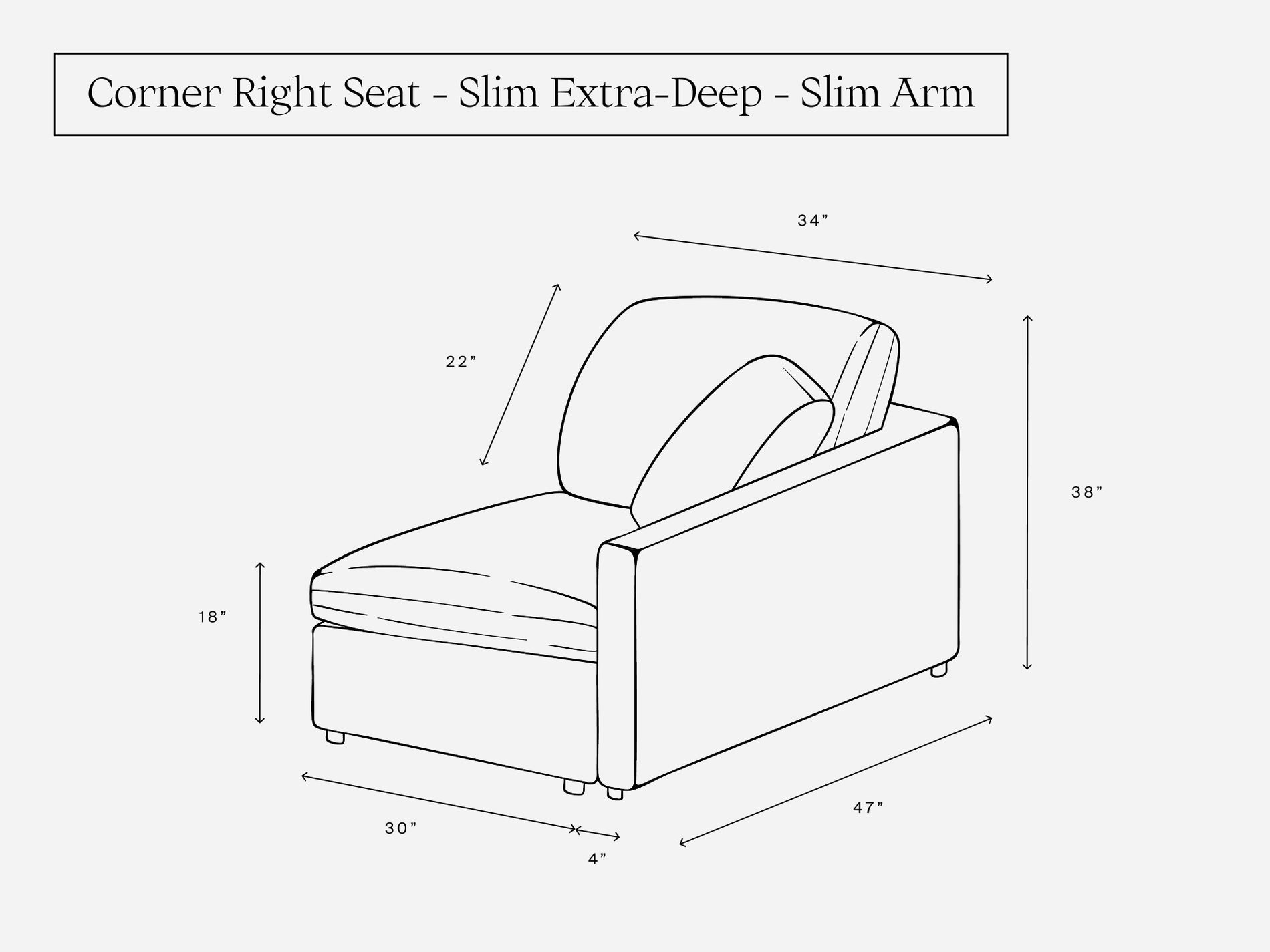 Corner Right Seat (Thin Arm)