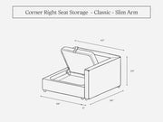 Corner Right Seat (Storage & Thin Arm)