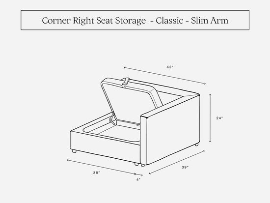 Corner Right Seat (Storage & Thin Arm)