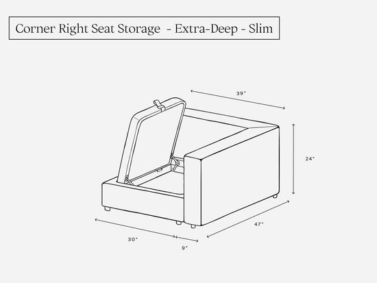 Corner Right Seat (Slim Storage)