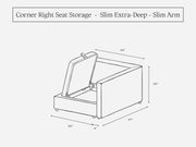 Corner Right Seat (Storage & Thin Arm)