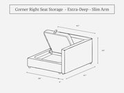 Corner Right Seat (Storage & Thin Arm)