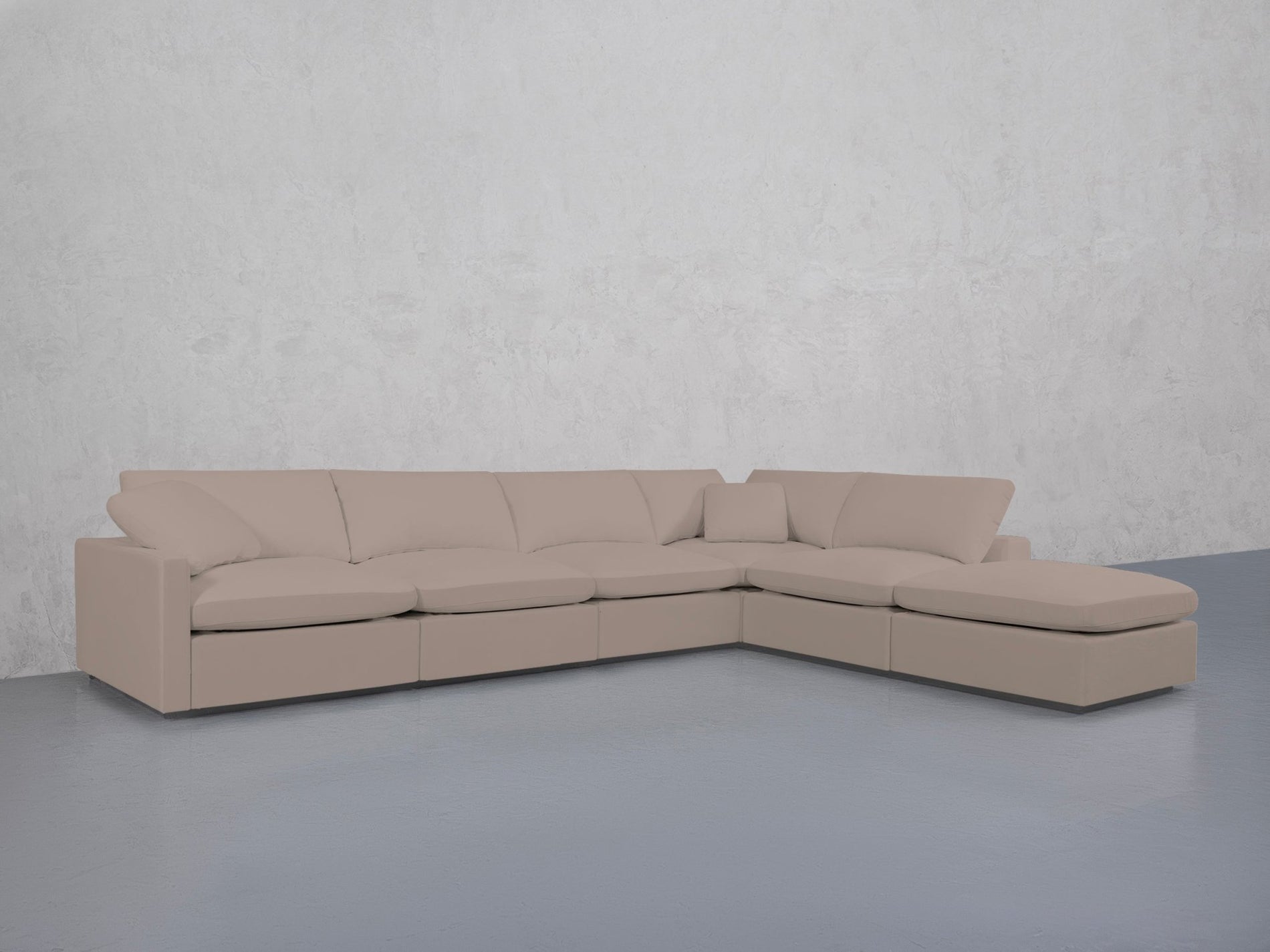 6-Seat Modular Corner Right Lounger Sectional (Thin Arms)