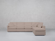 6-Seat Modular Corner Right Lounger Sectional (Thin Arms)