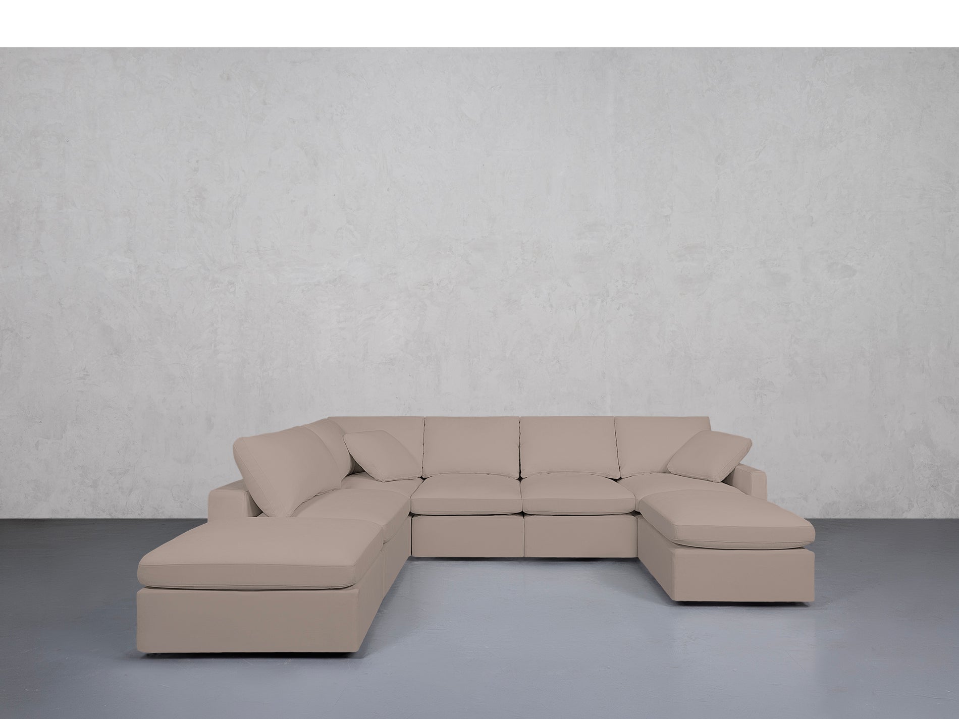7-Seat Modular Chaise Corner Sectional (Thin Arms)