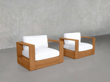 Double Armchairs Teak Outdoor