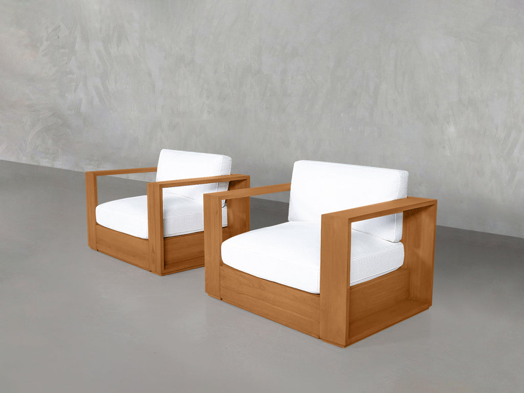 Double Armchairs Teak Outdoor