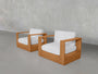 Double Armchairs Teak Outdoor