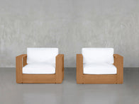 Double Armchairs Teak Outdoor