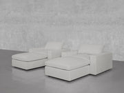 Double Armchairs with Ottomans