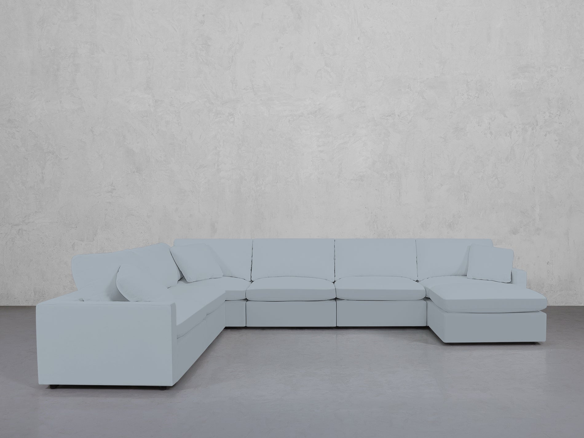 7-Seat Modular Chaise Corner Sectional (Thin Arms)