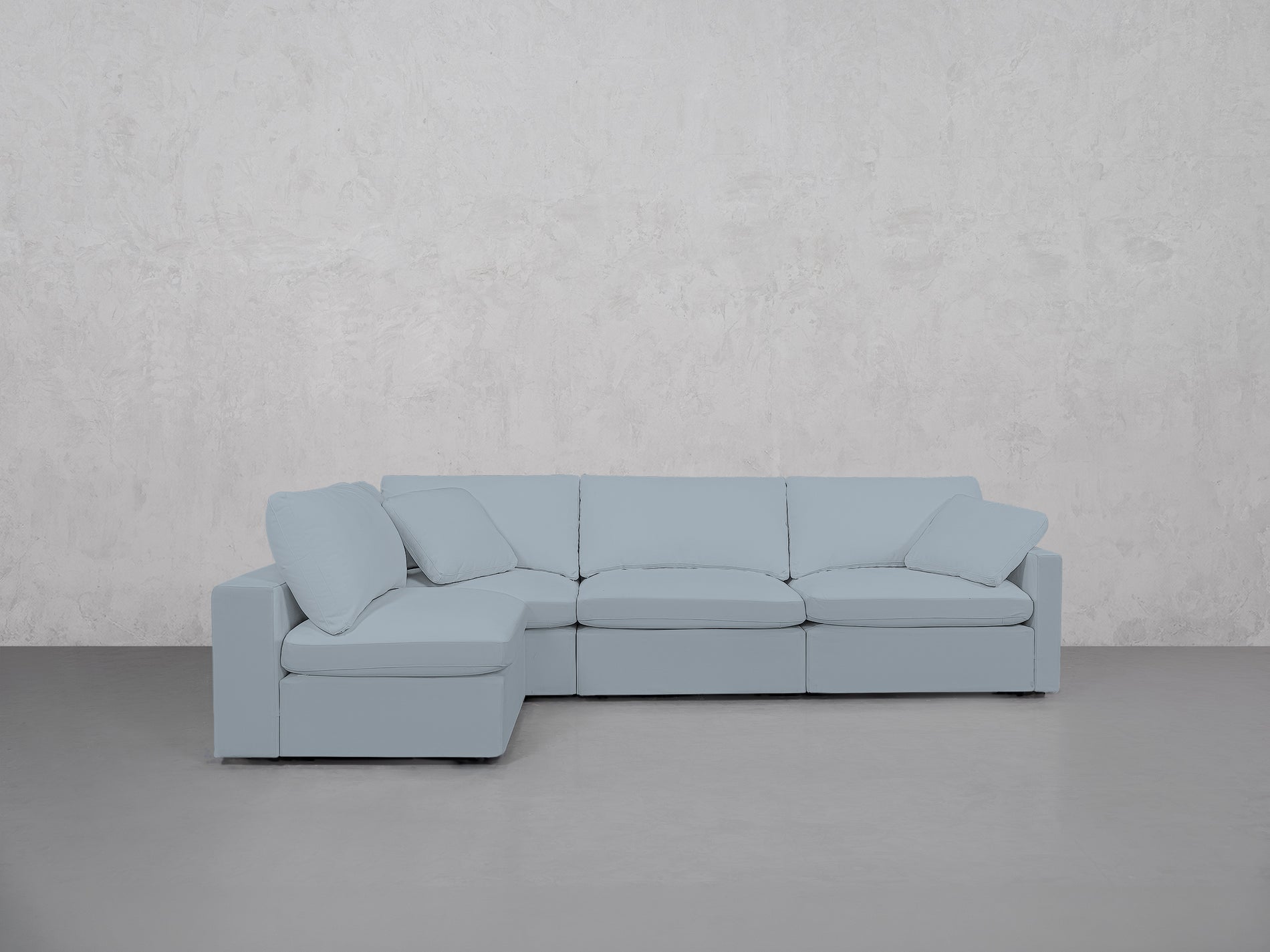 4-Seat Modular Open Corner Sectional (Thin Arms)