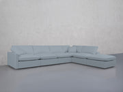 6-Seat Modular Corner Right Lounger Sectional (Thin Arms)