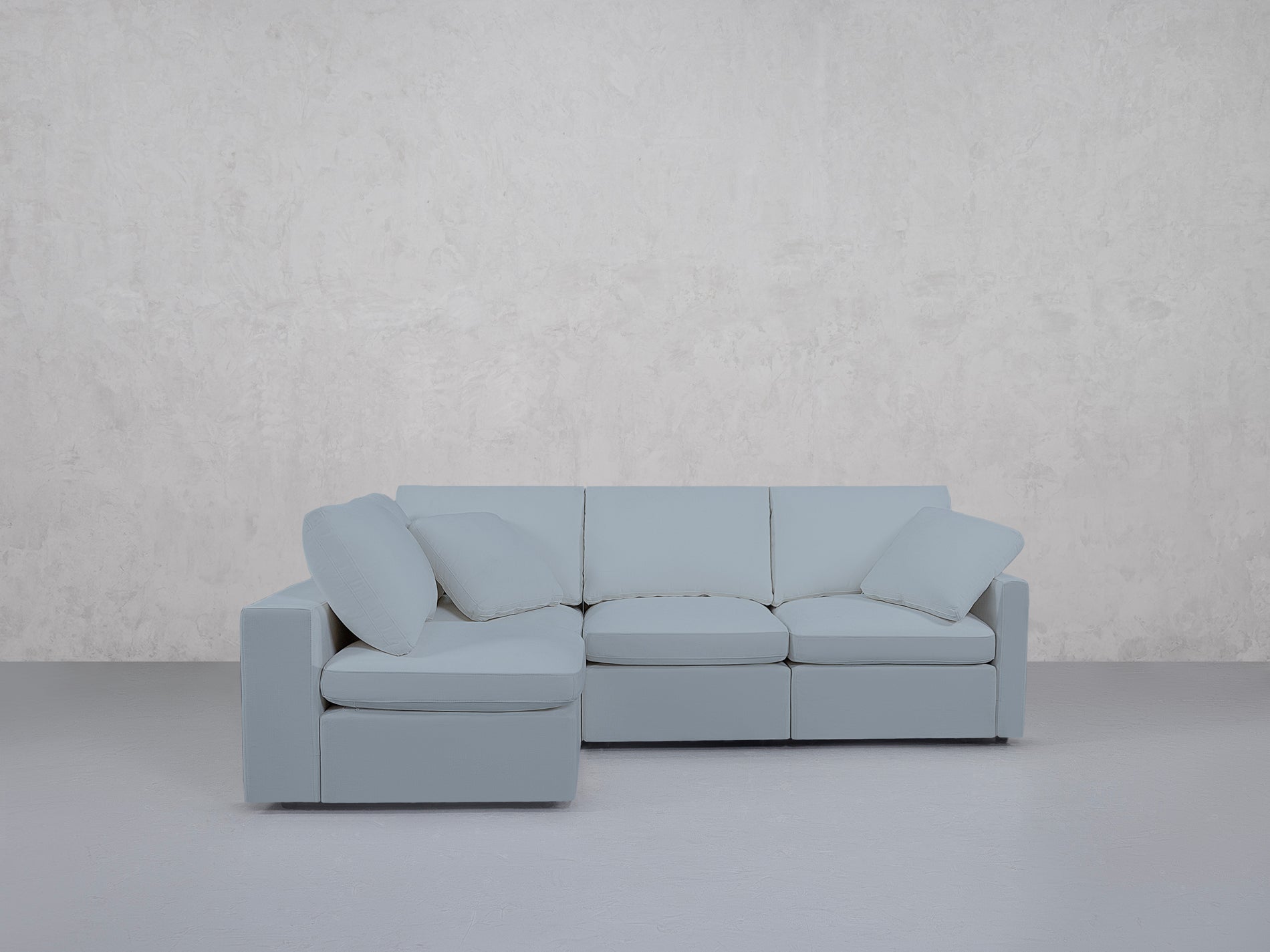 4-Seat Modular Open Corner Sectional (Thin Arms)