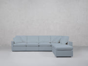 6-Seat Modular Corner Right Lounger Sectional (Thin Arms)