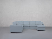 7-Seat Modular Chaise Corner Sectional (Thin Arms)