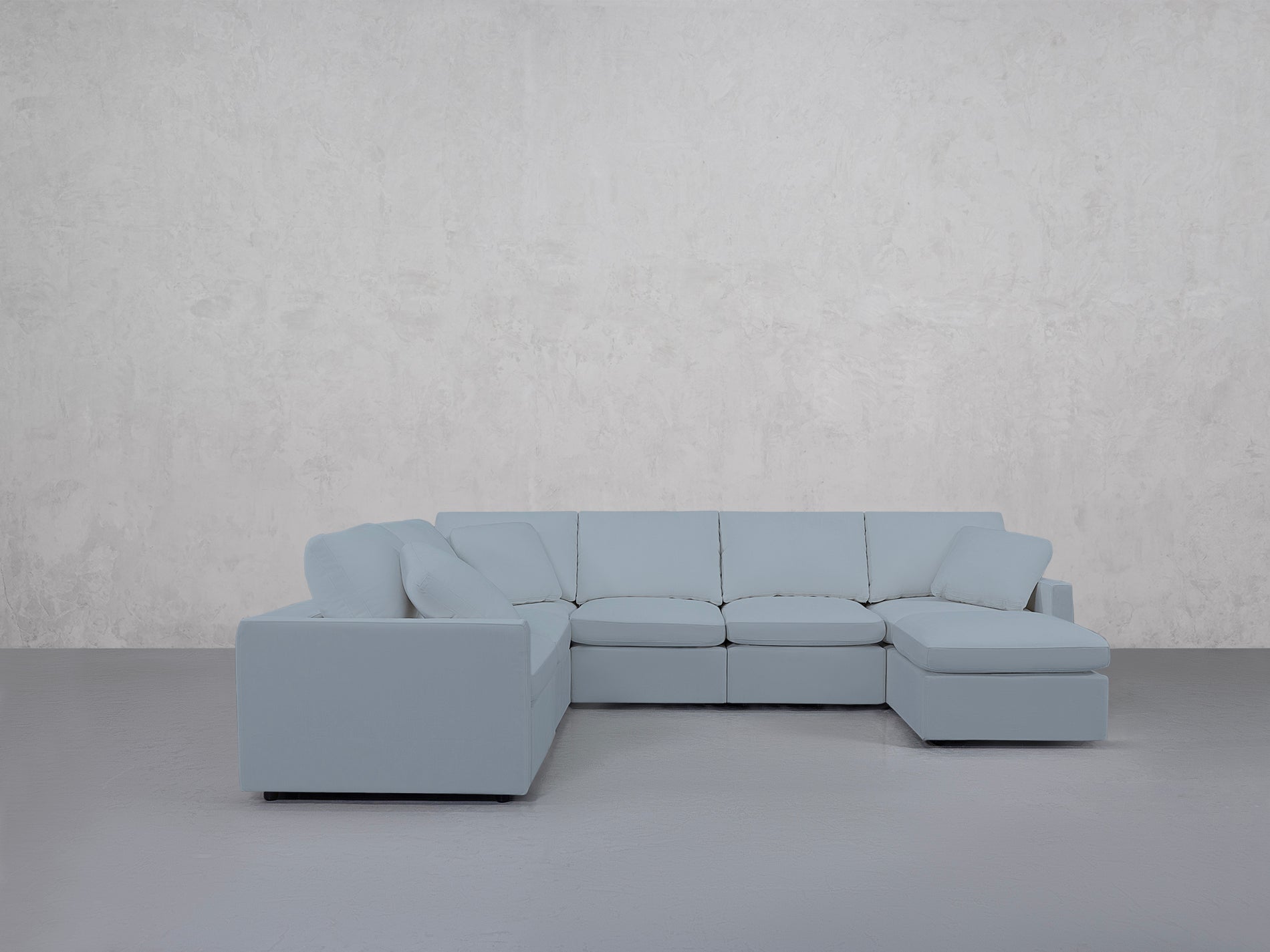 7-Seat Modular Chaise Corner Sectional (Thin Arms)