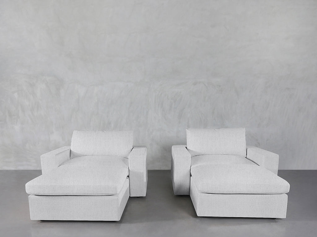 Double Armchairs with Ottomans