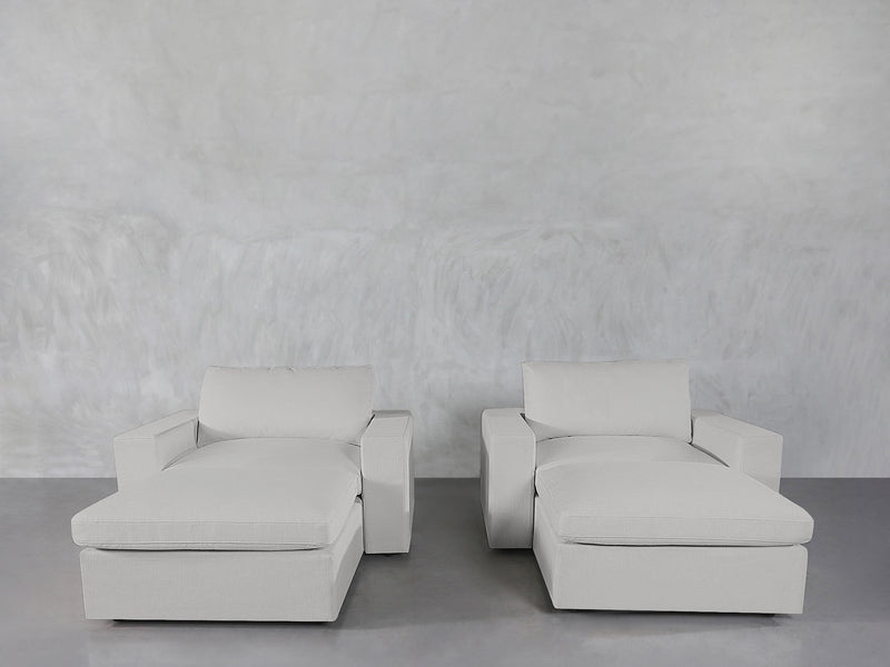 Double Armchairs with Ottomans