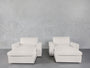 Double Armchairs with Ottomans