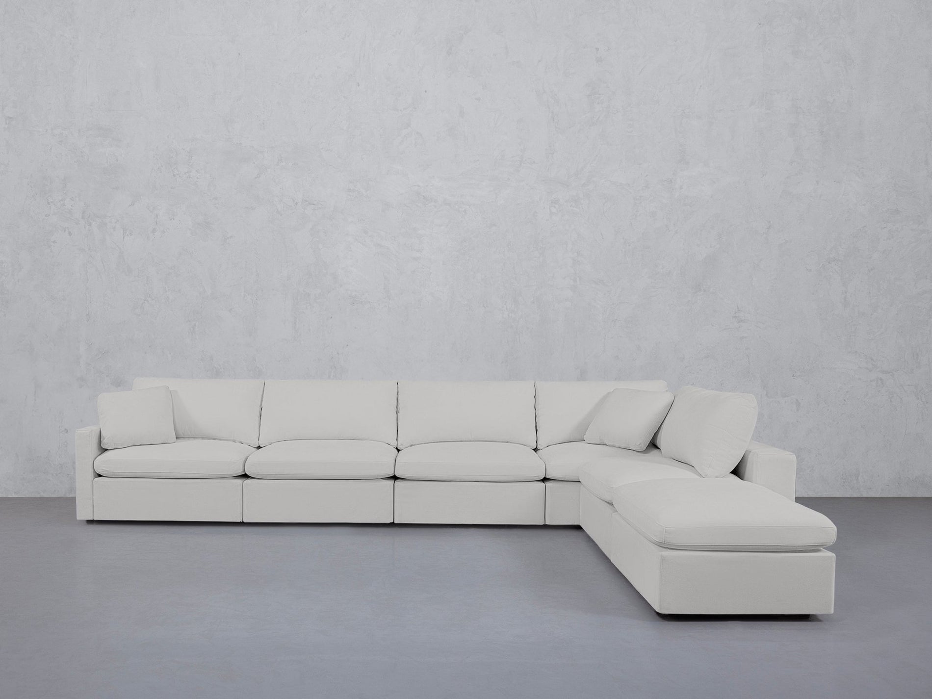 6-Seat Modular Corner Right Lounger Sectional (Thin Arms)