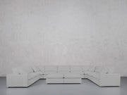 9-Seat Modular U-Sectional with Double Ottoman (Thin Arms)