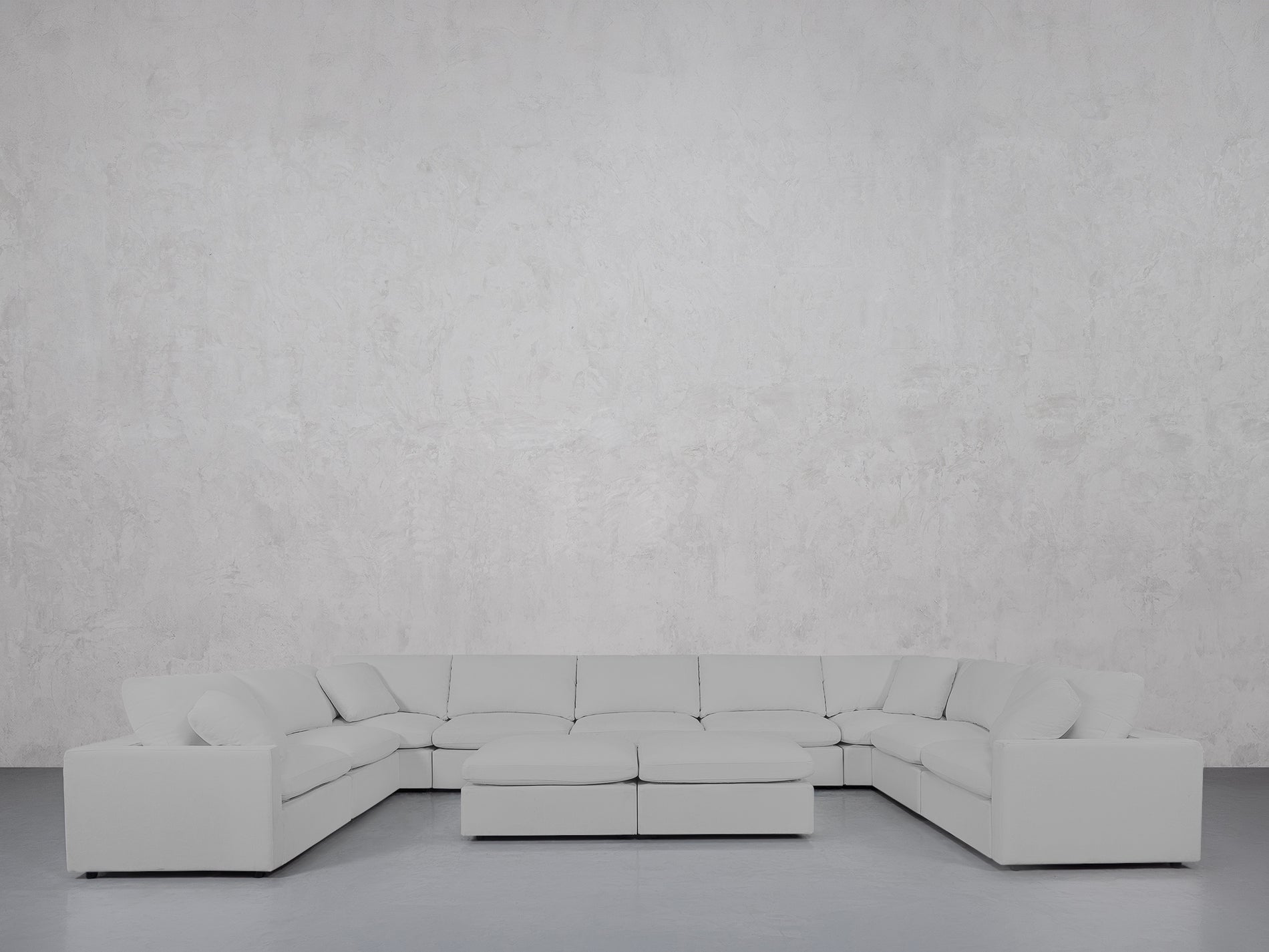 9-Seat Modular U-Sectional with Double Ottoman (Thin Arms)