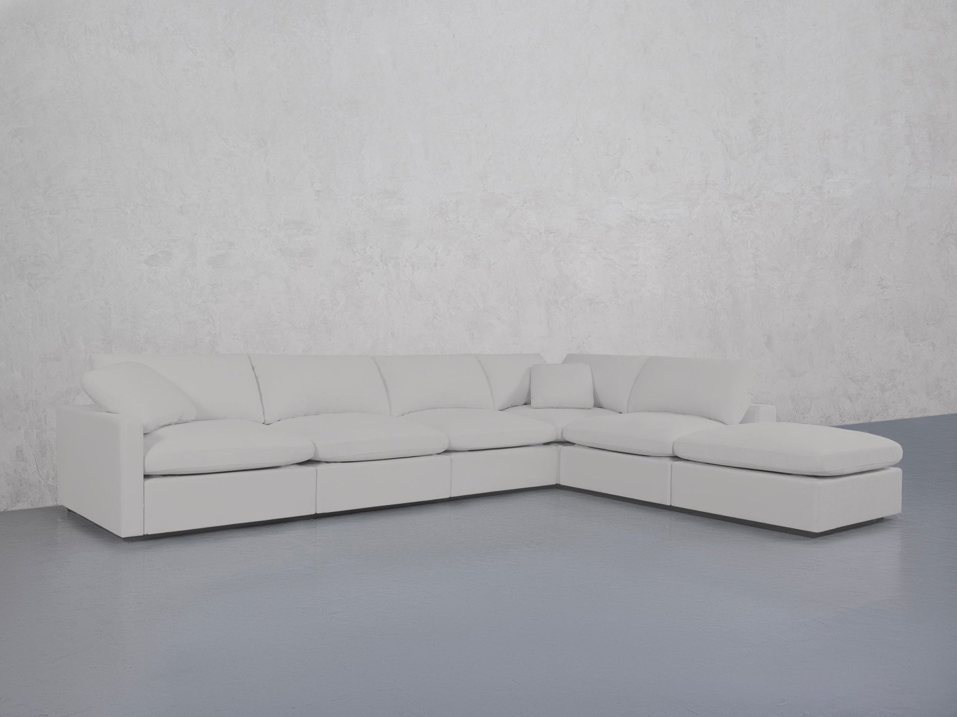6-Seat Modular Corner Right Lounger Sectional (Thin Arms)