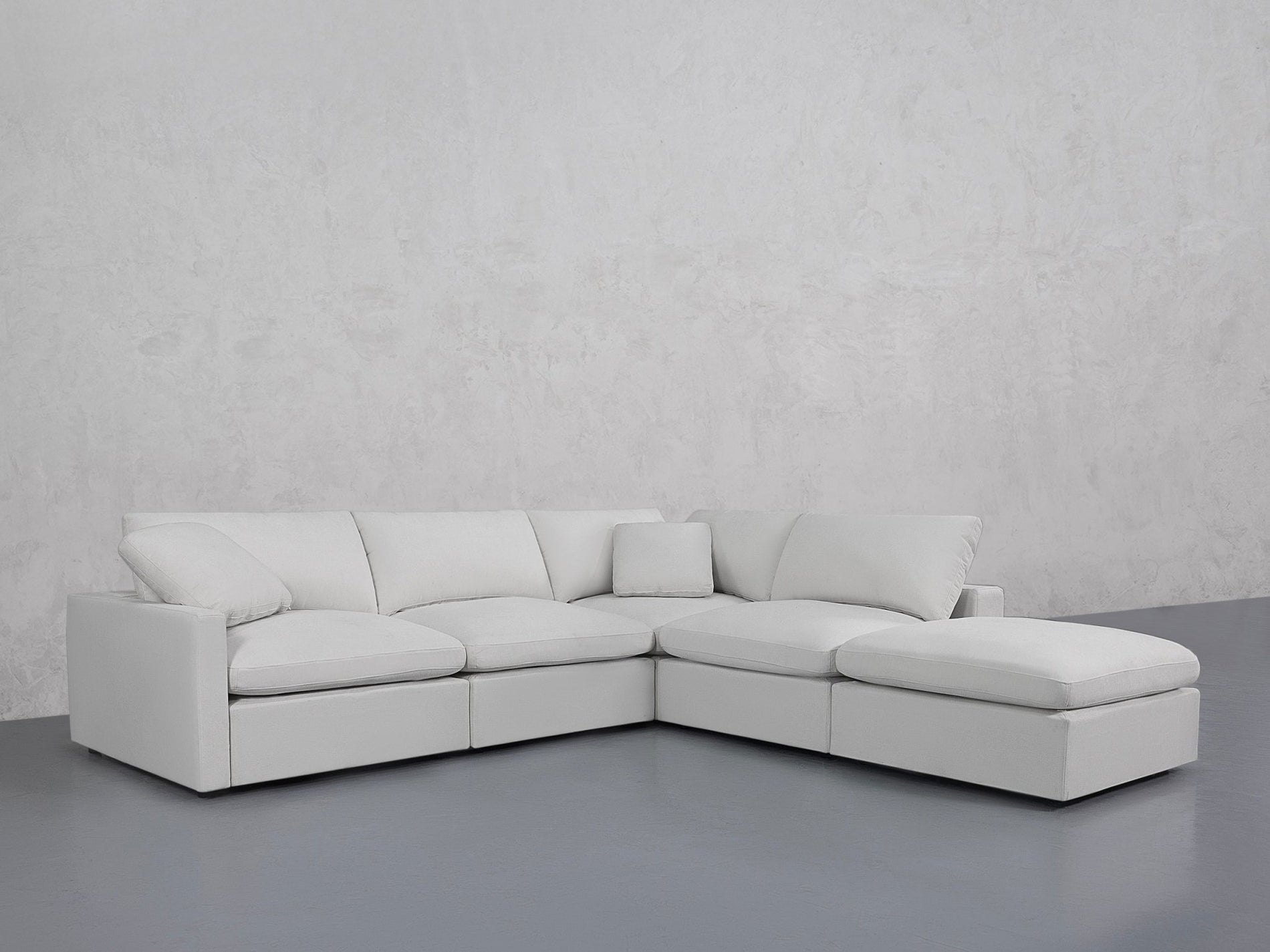 5-Seat Modular Corner Right Lounger Sectional (Thin Arms)