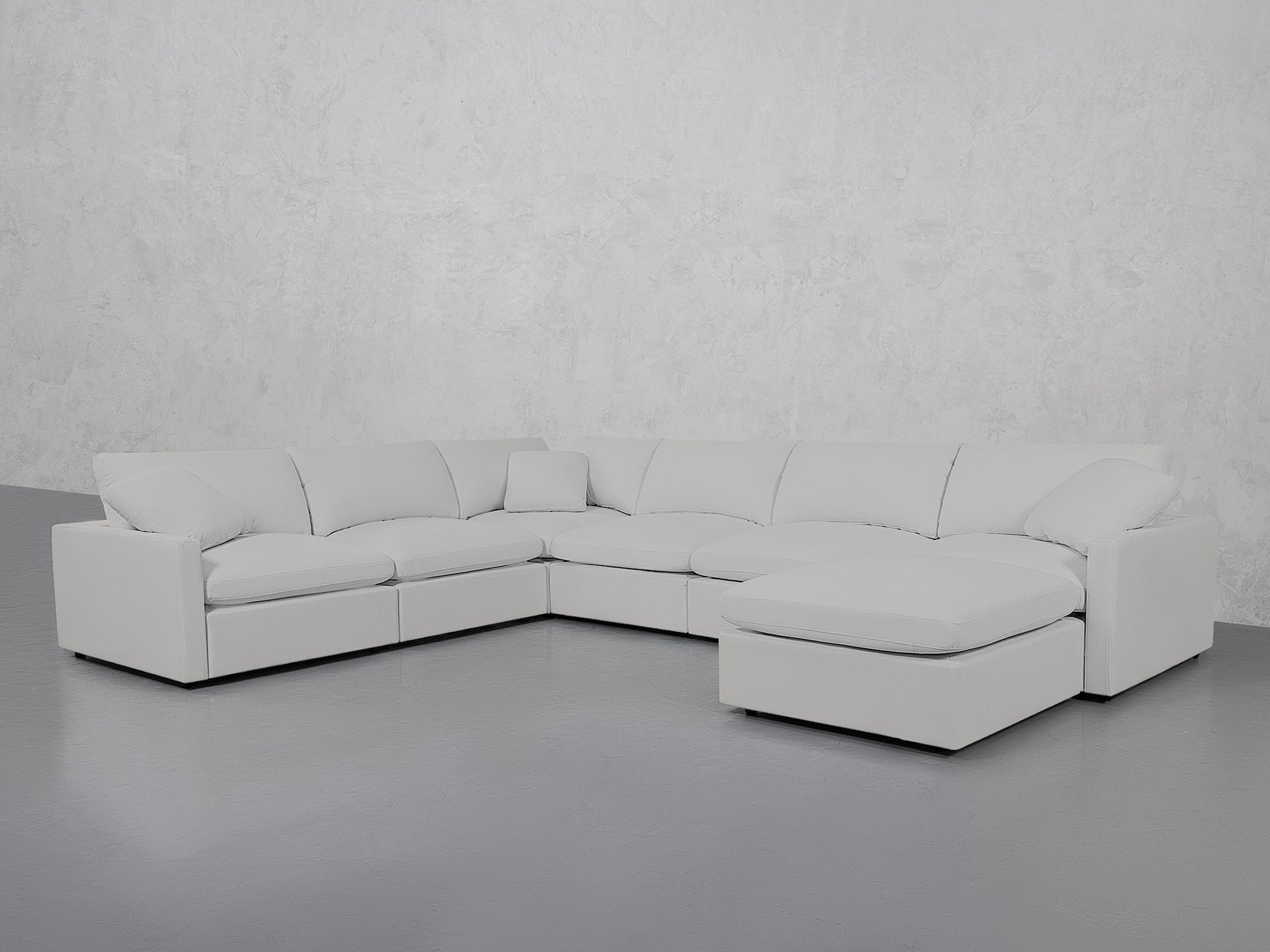 7-Seat Modular Chaise Corner Sectional (Thin Arms)
