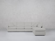 6-Seat Modular Corner Right Lounger Sectional (Thin Arms)