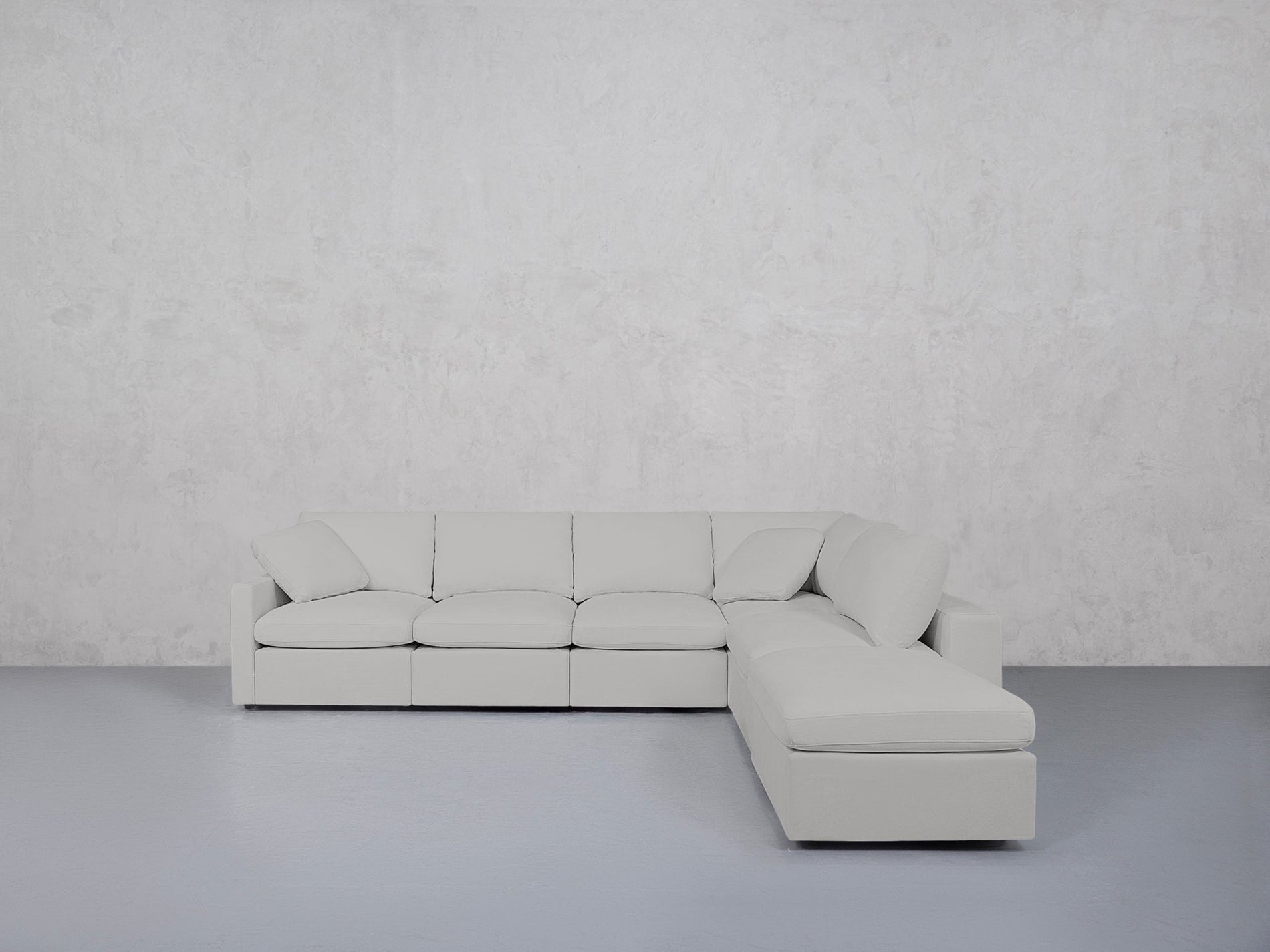 6-Seat Modular Corner Right Lounger Sectional (Thin Arms)