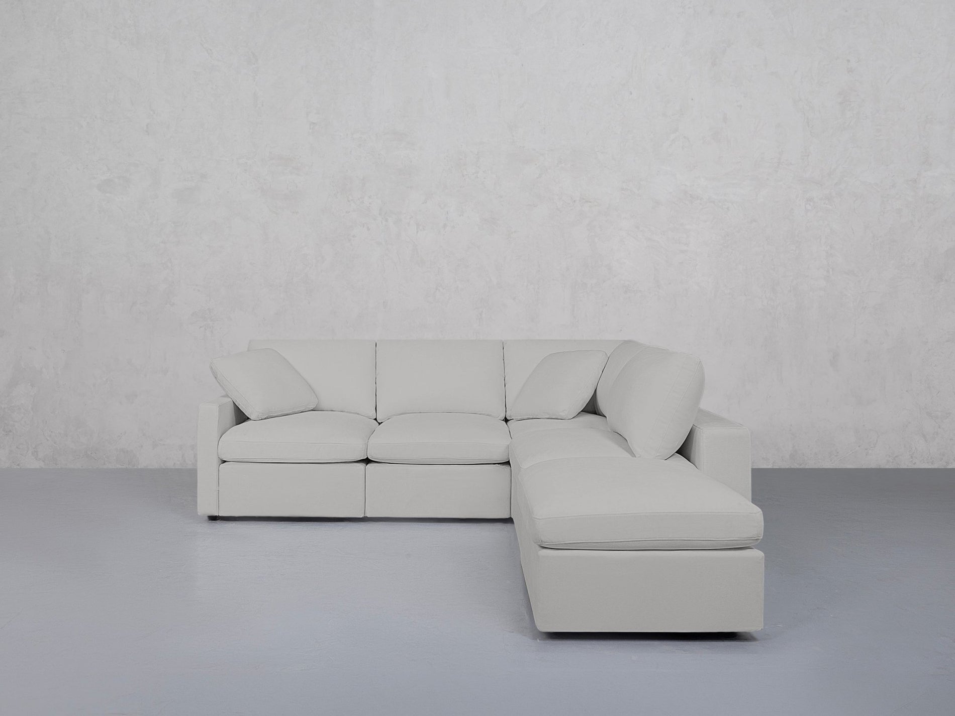 5-Seat Modular Corner Right Lounger Sectional (Thin Arms)