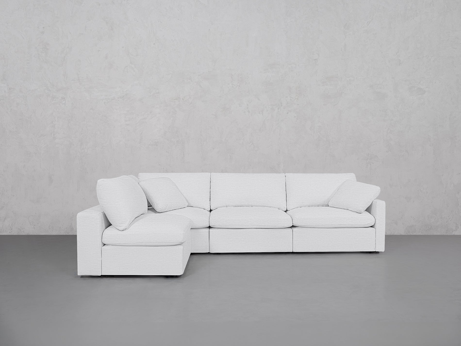 4-Seat Modular Open Corner Sectional (Thin Arms)