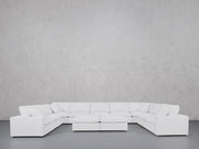 9-Seat Modular U-Sectional with Double Ottoman (Thin Arms)