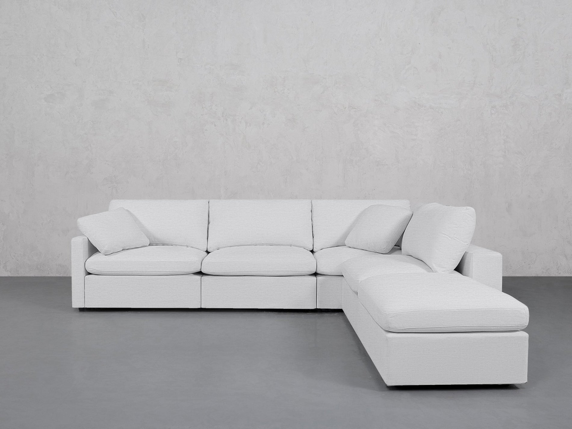 5-Seat Modular Corner Right Lounger Sectional (Thin Arms)