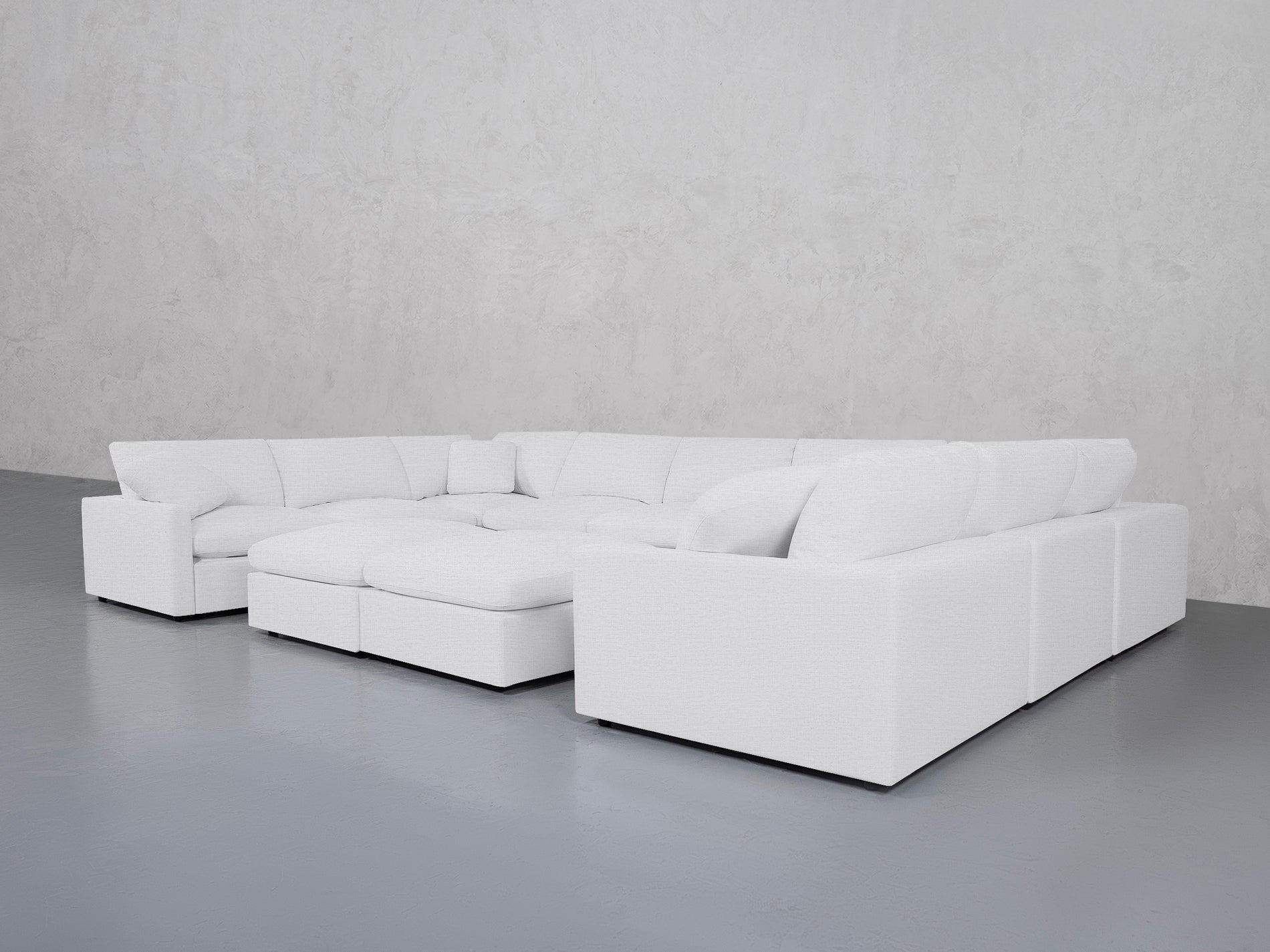 9-Seat Modular U-Sectional with Double Ottoman (Thin Arms)