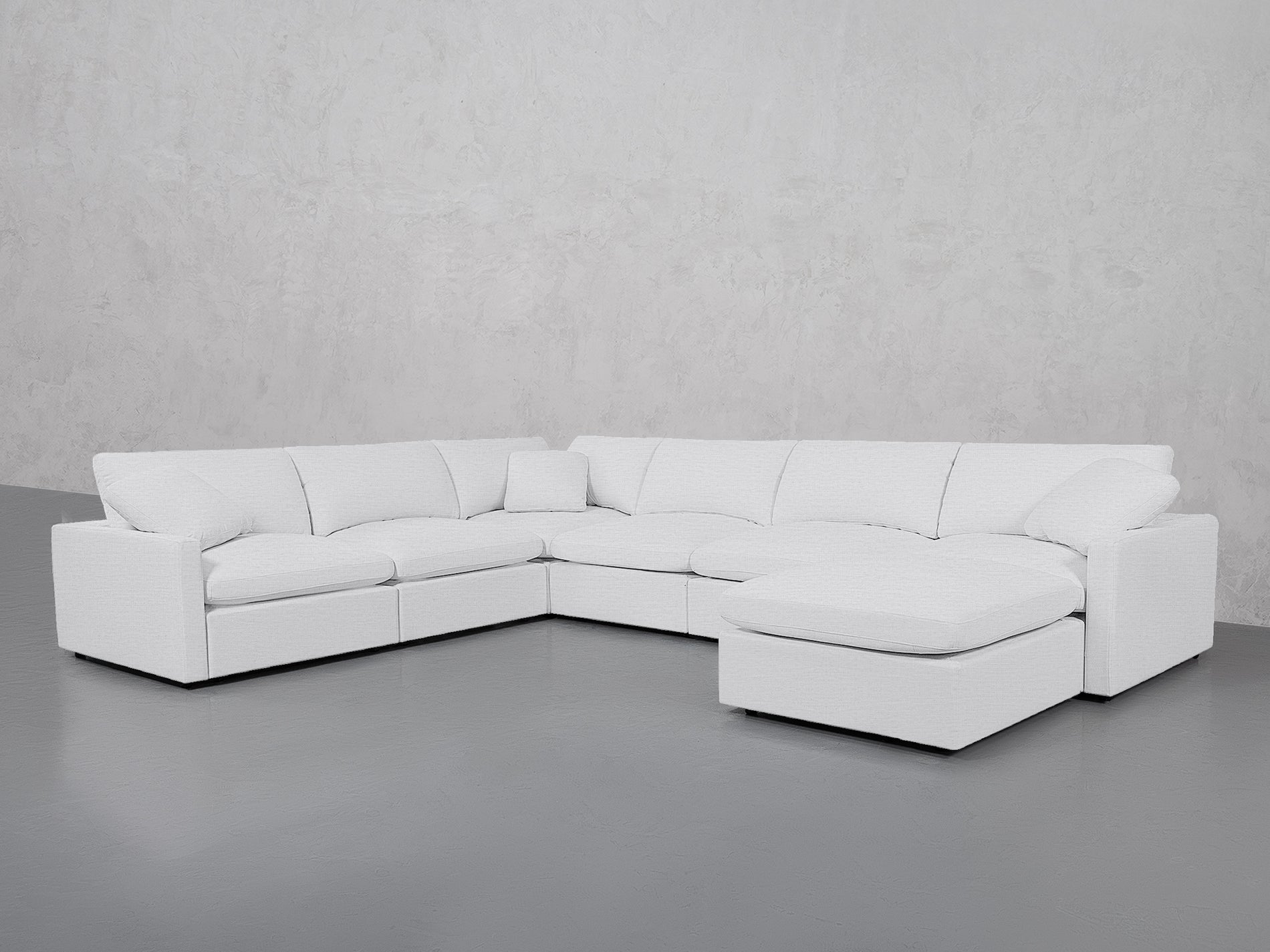 7-Seat Modular Chaise Corner Sectional (Thin Arms)