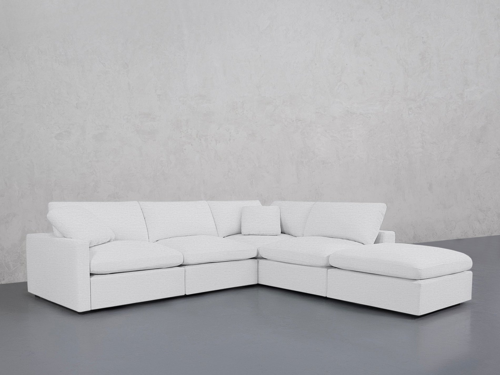 5-Seat Modular Corner Right Lounger Sectional (Thin Arms)