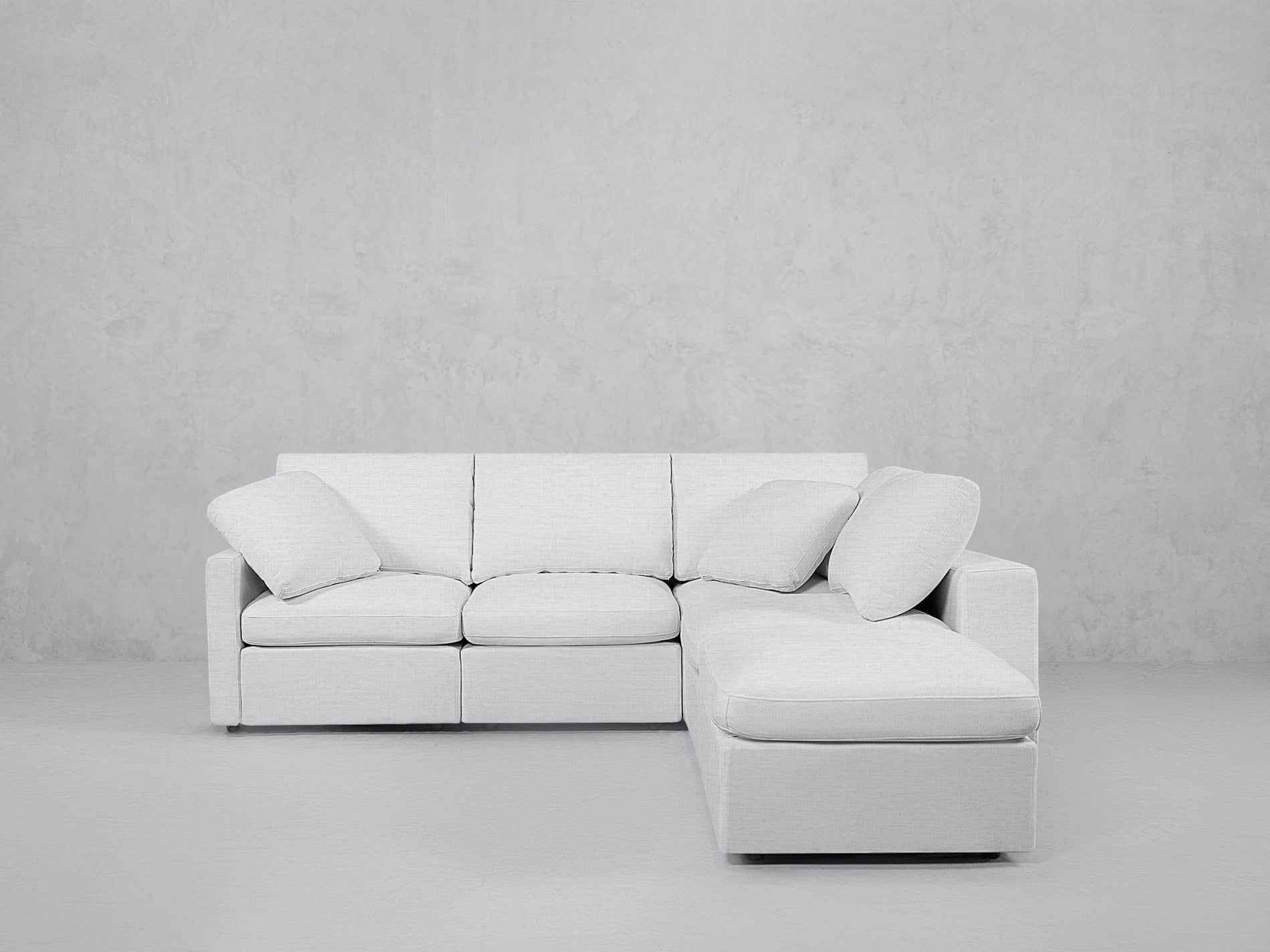5-Seat Modular Corner Right Lounger Sectional (Thin Arms)